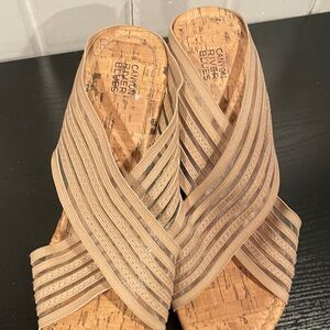 Canyon River Blues Cork Wedge Sandals in Beige size 8